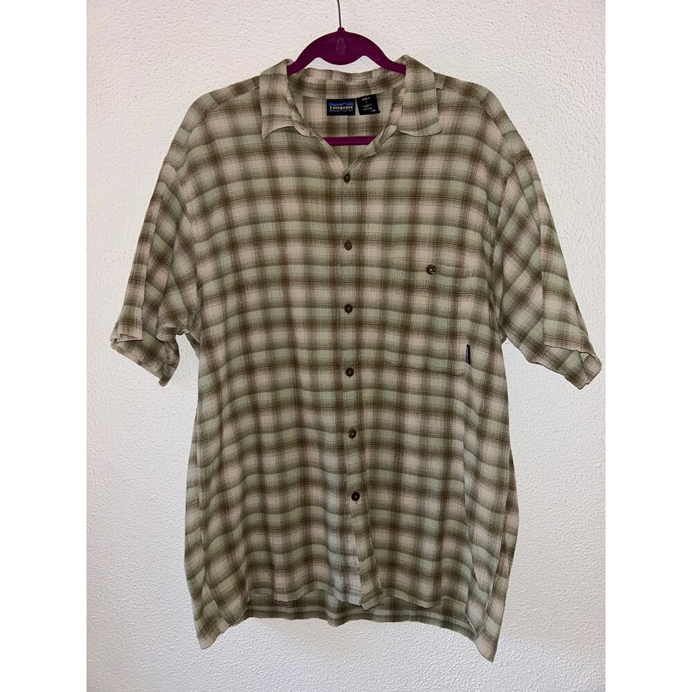 Patagonia Organic Cotton Shirt Men’s L Plaid Short Sleeve